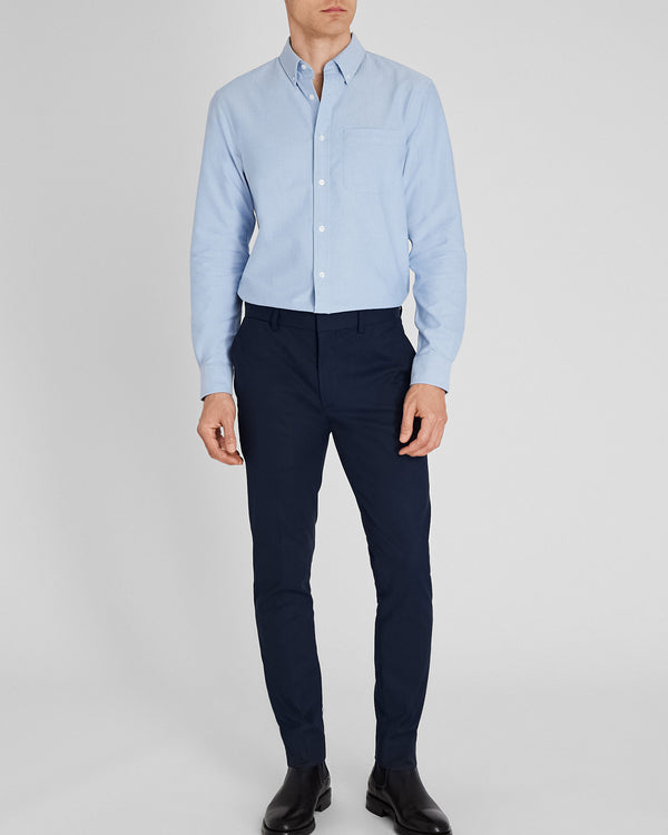 Club Monaco Long-Sleeve Solid Oxford Shirt Blue