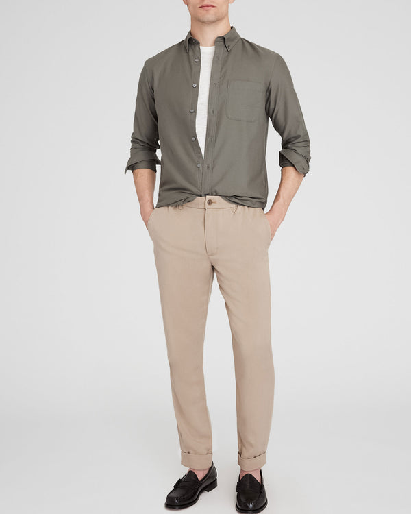 Club Monaco Long-Sleeve Solid Oxford Shirt Grey