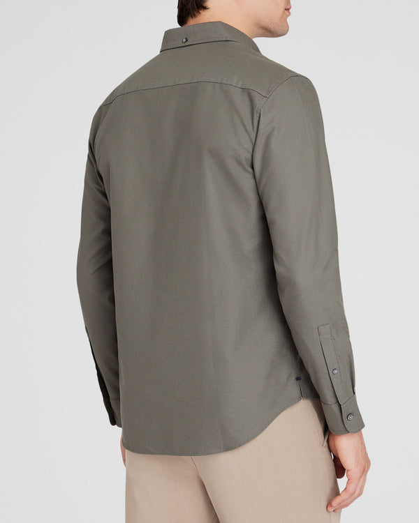 Club Monaco Long-Sleeve Solid Oxford Shirt Grey