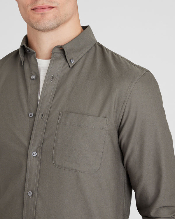 Club Monaco Long-Sleeve Solid Oxford Shirt Grey