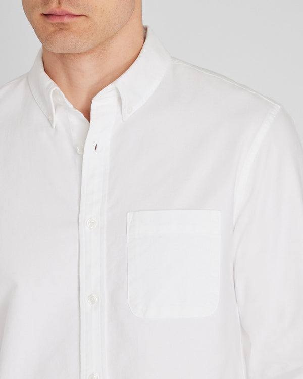 Club Monaco Long-Sleeve Solid Oxford Shirt White