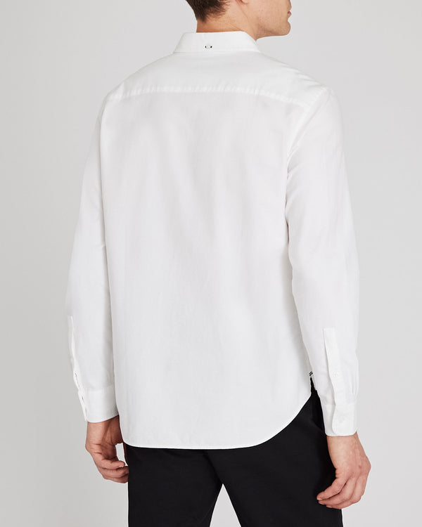 Club Monaco Long-Sleeve Solid Oxford Shirt White