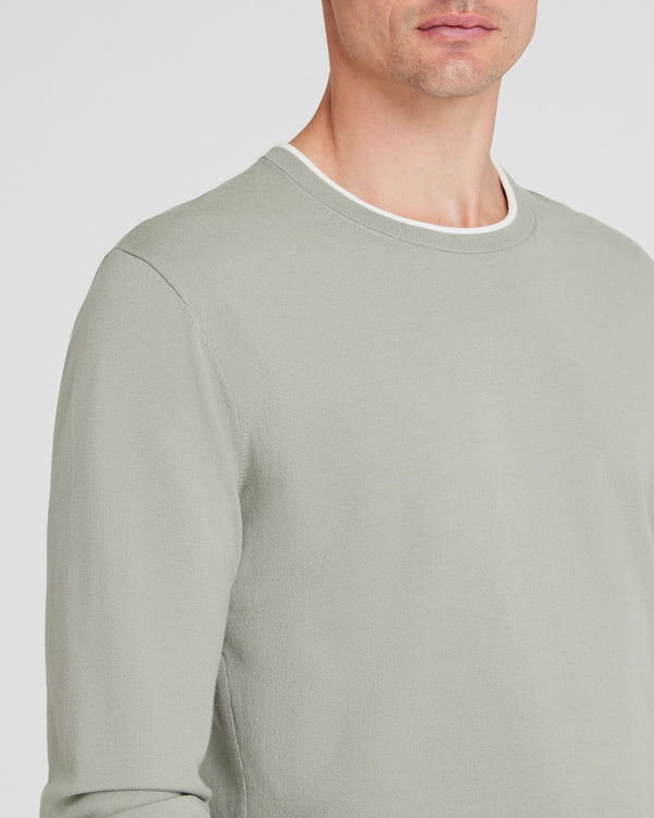 Club Monaco Long-Sleeve Tech Crewneck Sage