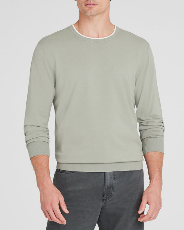 club monaco Long-Sleeve Tech Crewneck Sage