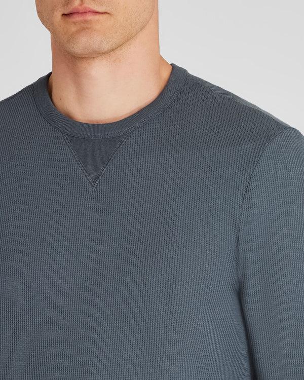 Club Monaco Long-Sleeve Waffle Crew Dark Blue
