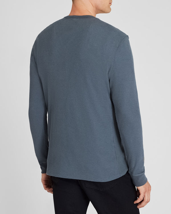 Club Monaco Long-Sleeve Waffle Crew Dark Blue
