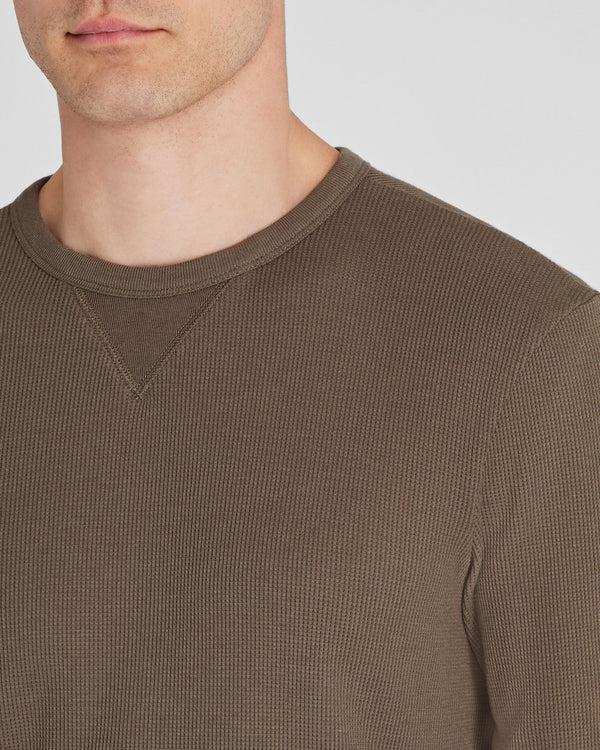 Club Monaco Long-Sleeve Waffle Crew Medium Olive