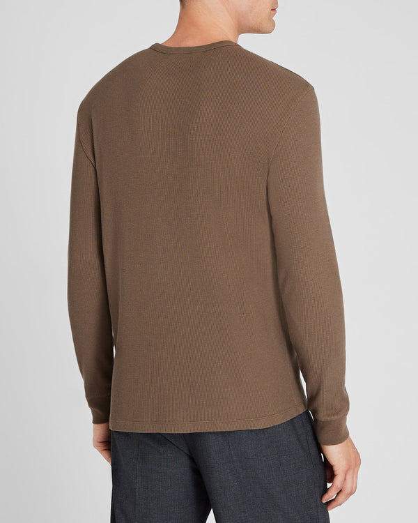 Club Monaco Long-Sleeve Waffle Crew Medium Olive