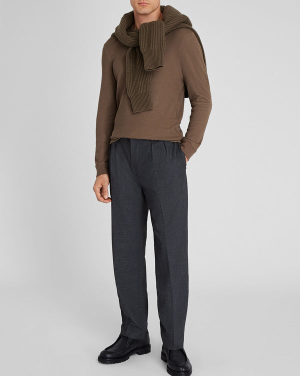 Club Monaco Long-Sleeve Waffle Crew Medium Olive