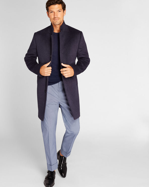 club monaco Loukas Funnel Neck Coat Navy