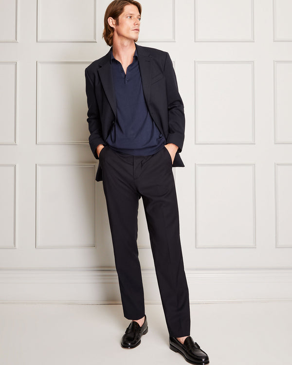 club monaco Marzotto Tapered Wool Trouser Navy