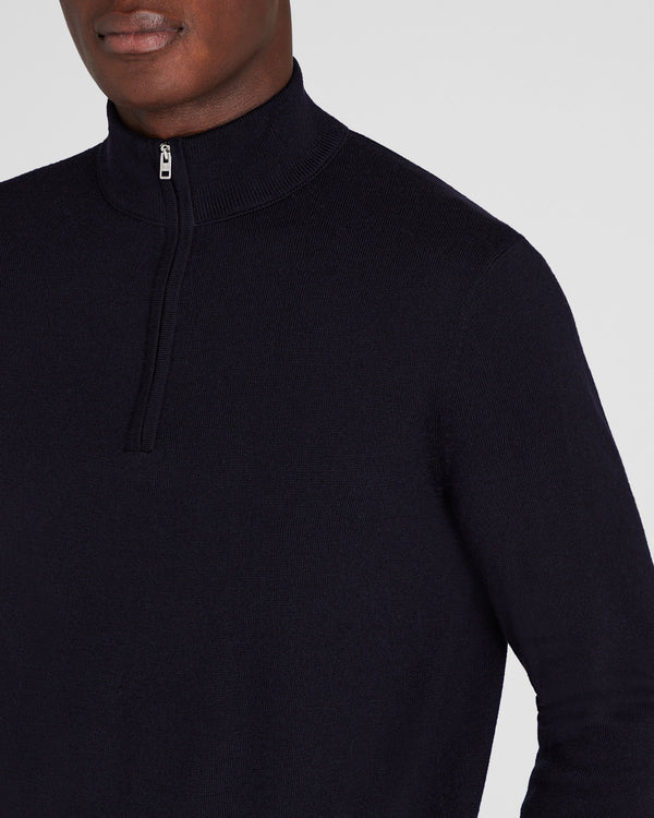 Club Monaco Merino Quarter-Zip Sweater Navy