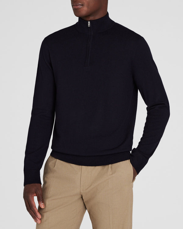 club monaco Merino Quarter-Zip Sweater Navy