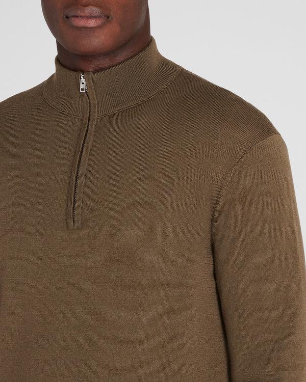 Club Monaco Merino Quarter-Zip Sweater Taupe
