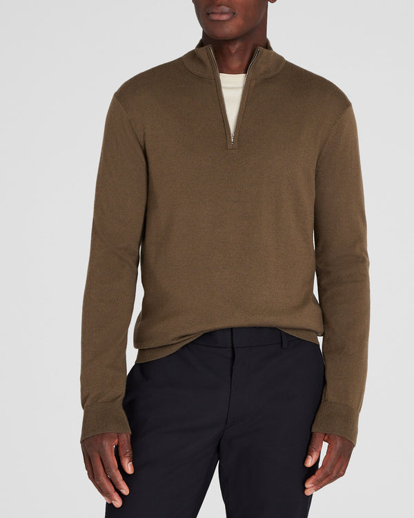 club monaco Merino Quarter-Zip Sweater Taupe