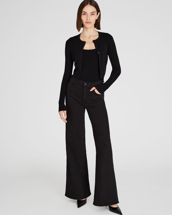 Club Monaco Merino Rib Cropped Cardigan Black