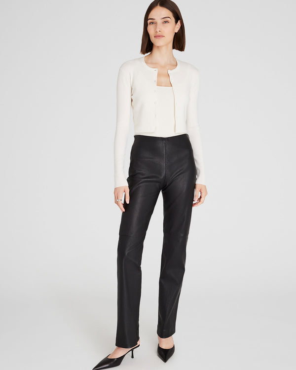 Club Monaco Merino Rib Cropped Cardigan Ivory
