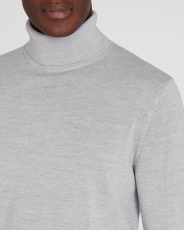 Club Monaco Merino Turtleneck Light Heather Grey