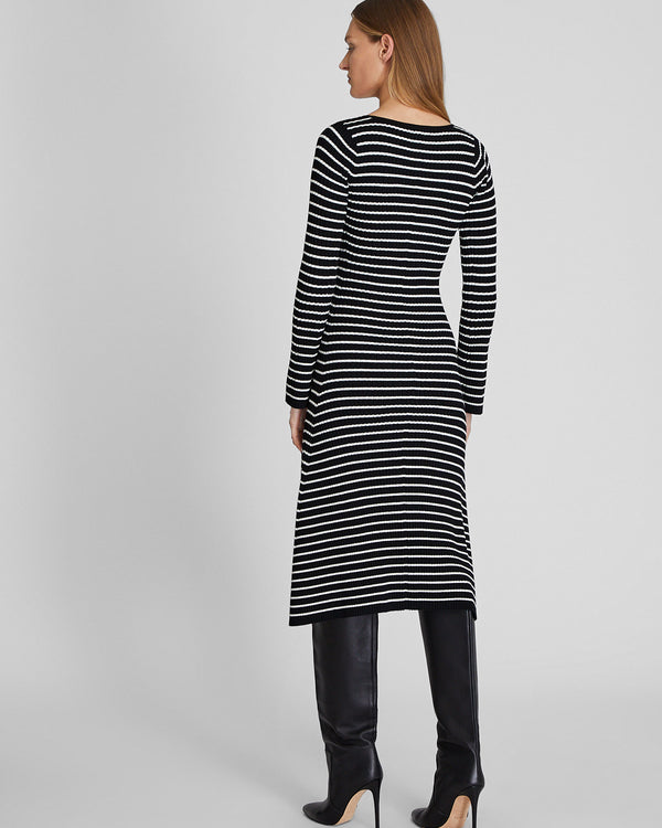 Club Monaco Midi Striped Sweater Dress White