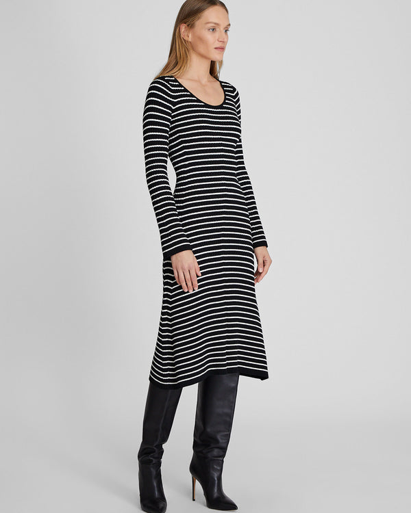 Club Monaco Midi Striped Sweater Dress White