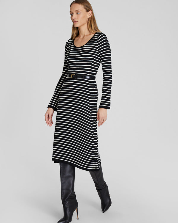 club monaco Midi Striped Sweater Dress White