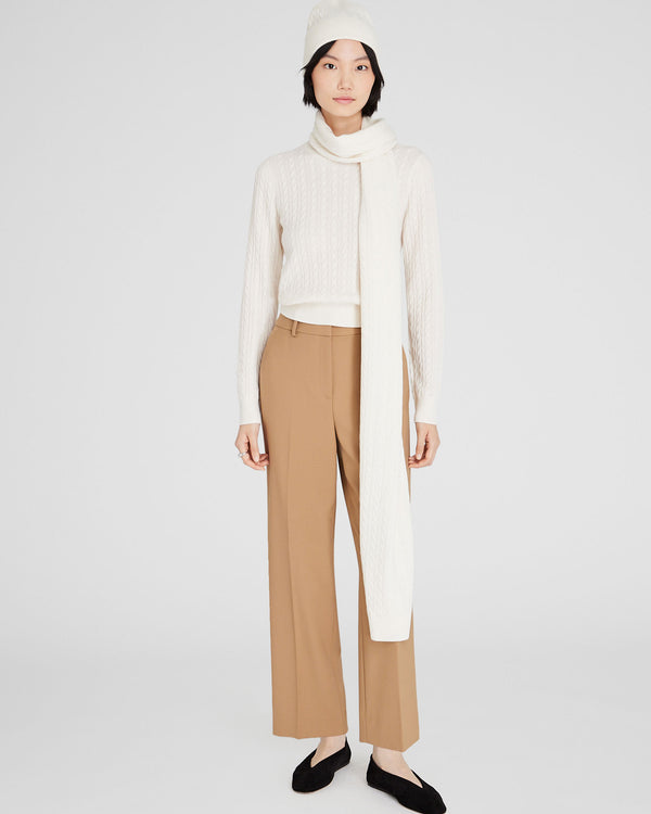 Club Monaco Mini-Cable Cashmere Scarf Off White