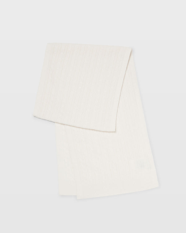 club monaco Mini-Cable Cashmere Scarf Off White