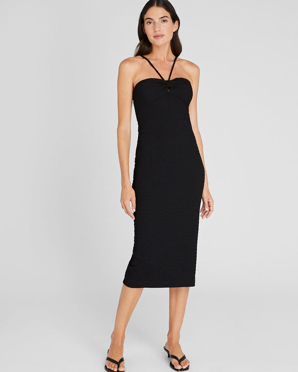 club monaco Mock Smock Midi Dress Black