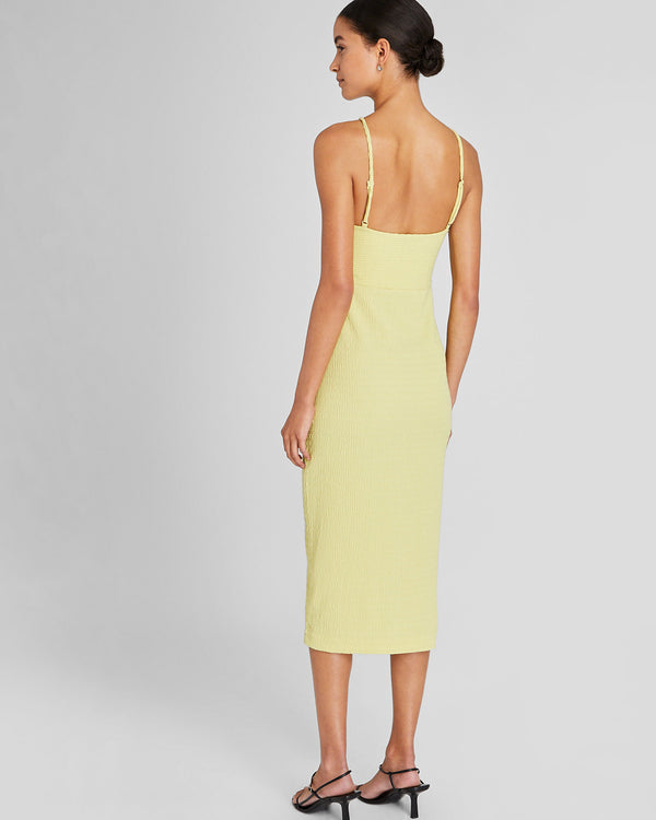 Club Monaco Mock Smock Midi Dress Chartreuse