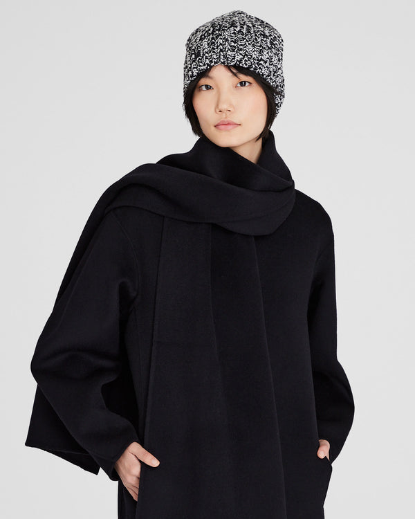 Club Monaco Novelty Ribbed-Knit Hat Black