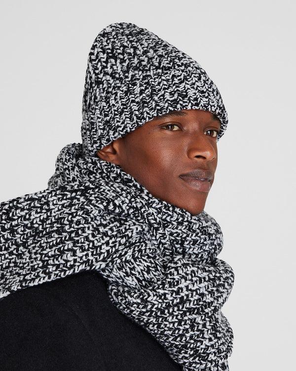 Club Monaco Novelty Ribbed-Knit Hat Black