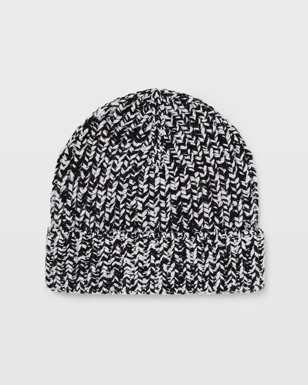 club monaco Novelty Ribbed-Knit Hat Black