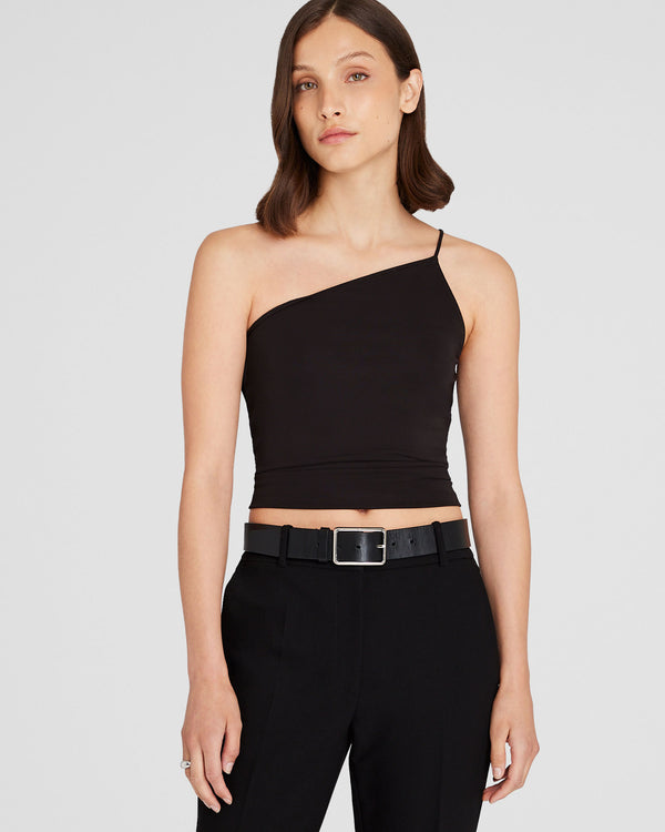 club monaco One-Shoulder Top Black