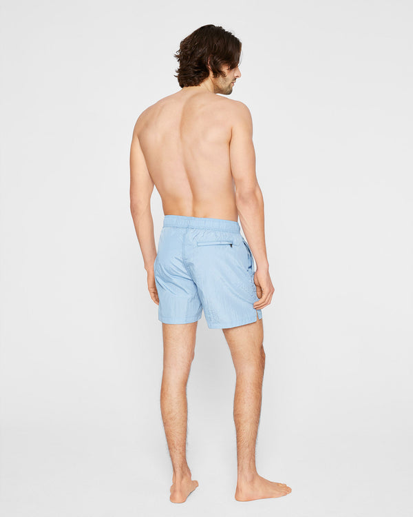 Club Monaco Onia Crinkle Swim Trunks Blue