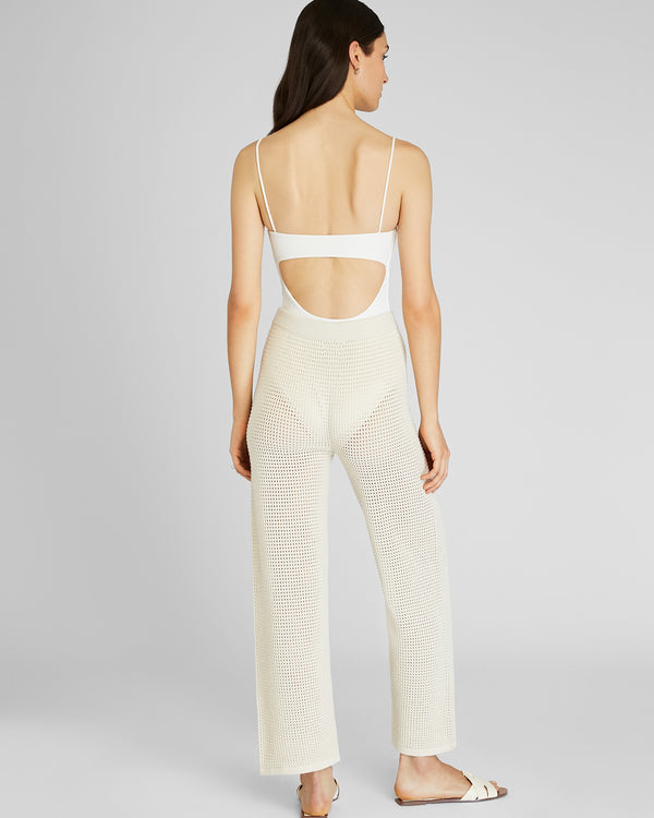 Club Monaco Open Stitch Pant Ivory