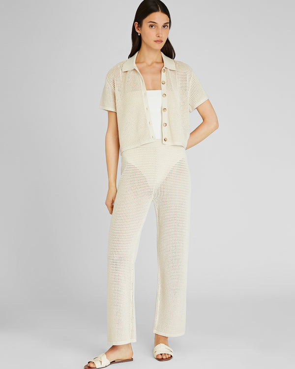 club monaco Open Stitch Pant Ivory