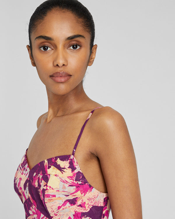 Club Monaco Paneled Fitted Top Aster Pink