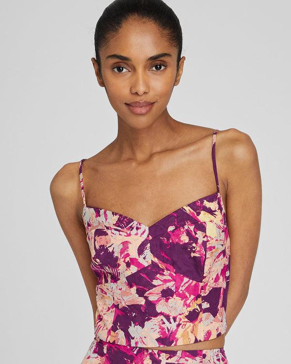 club monaco Paneled Fitted Top Aster Pink