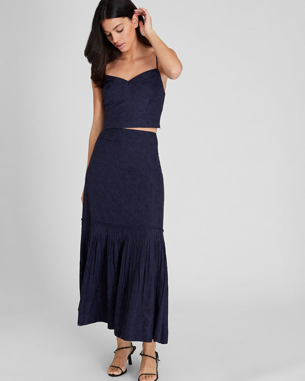 Club Monaco Paneled Fitted Top Navy