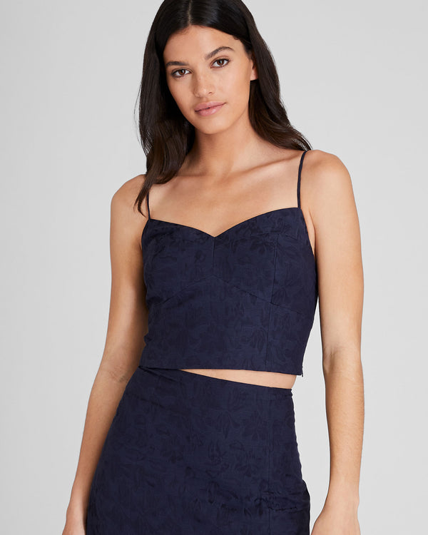 club monaco Paneled Fitted Top Navy