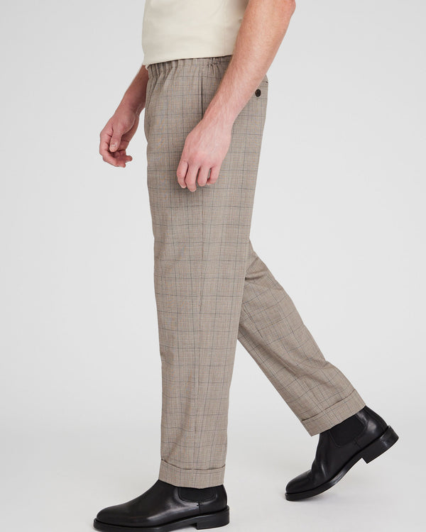 Club Monaco Pattern Elasticated Trouser Khaki