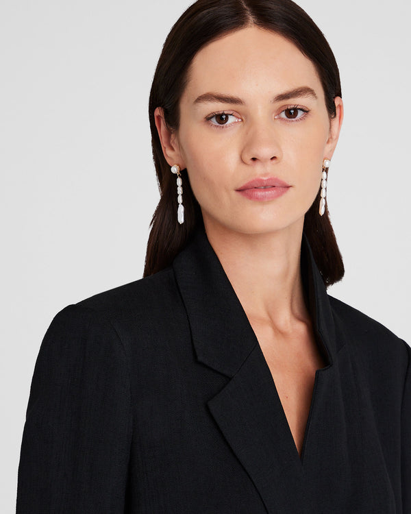 Club Monaco Pearl Dangling Earrings Gold