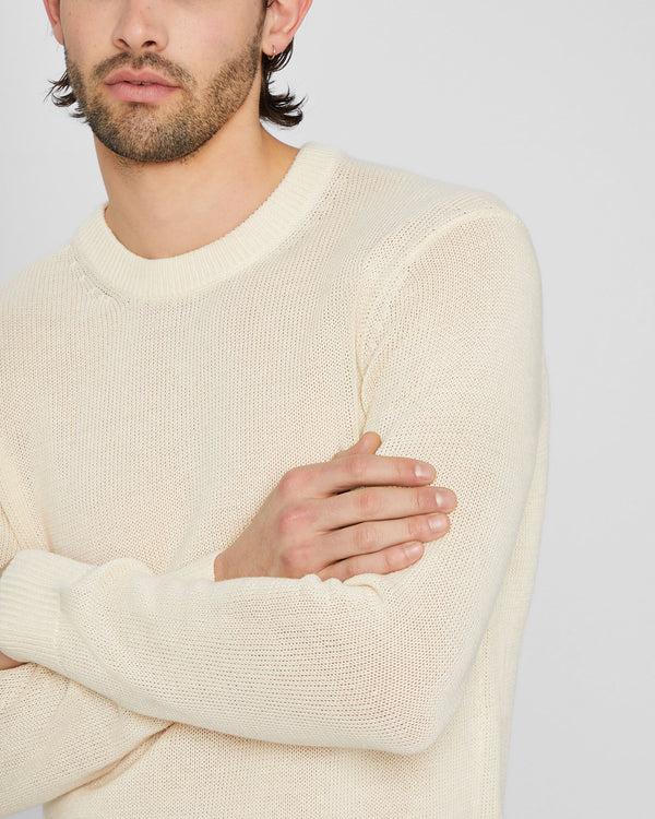 Club Monaco Plaited Linen Crew Sweater White