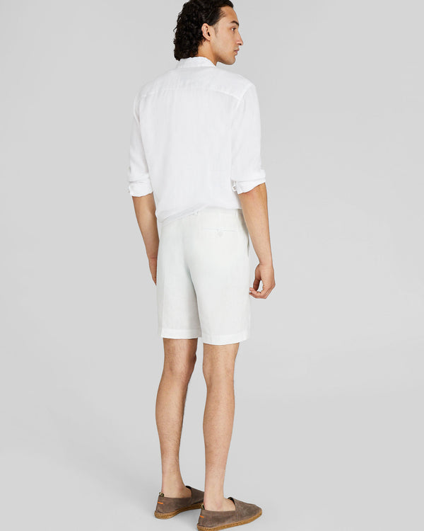 Club Monaco Pleated Linen Short Blanc De Blanc