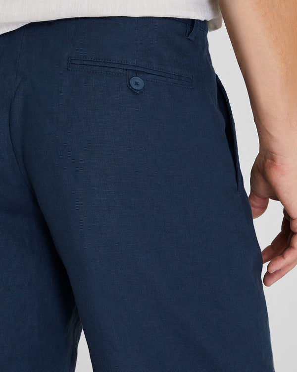 Club Monaco Pleated Linen Short Navy Base