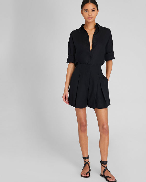 club monaco Pleated Midi Short Black