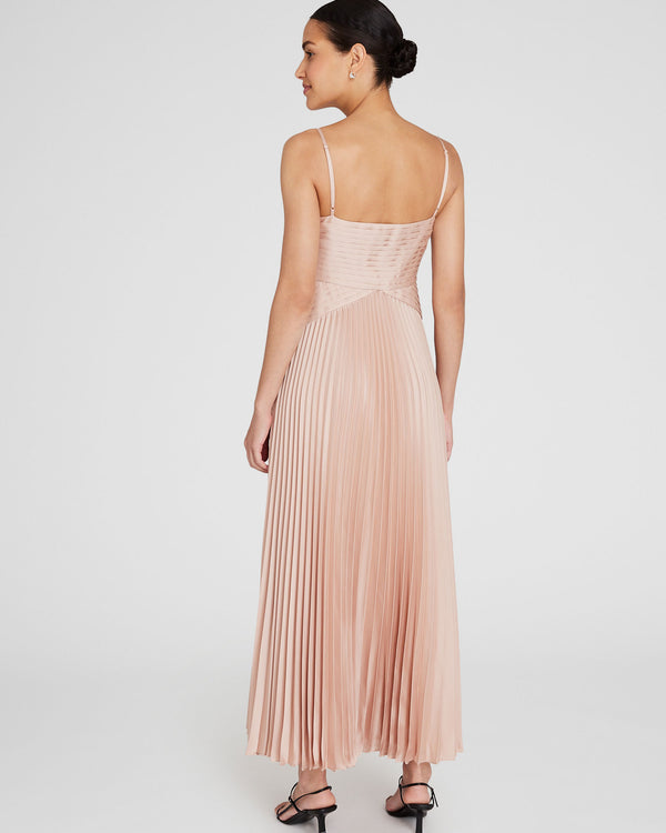 Club Monaco Pleated Occasion Maxi Dress Pink