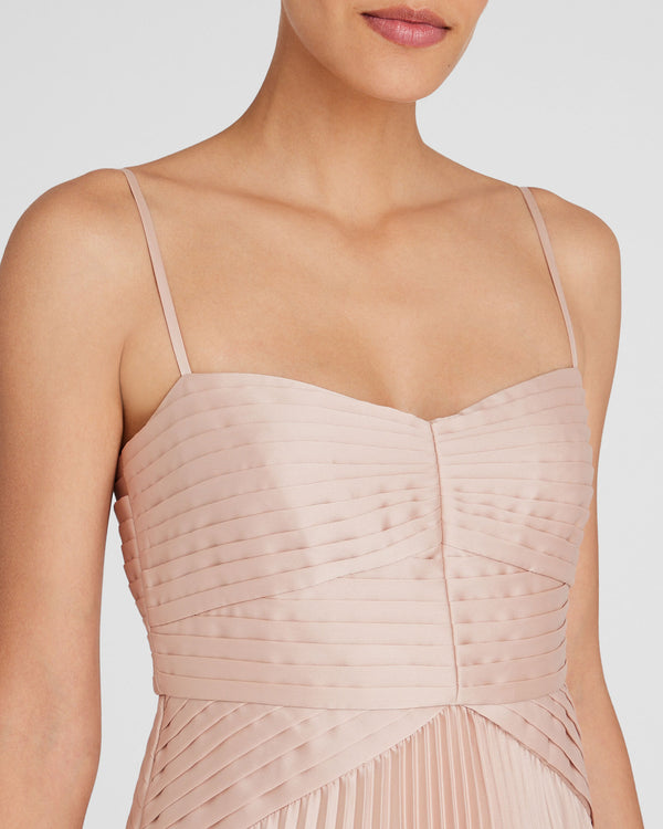 Club Monaco Pleated Occasion Maxi Dress Pink