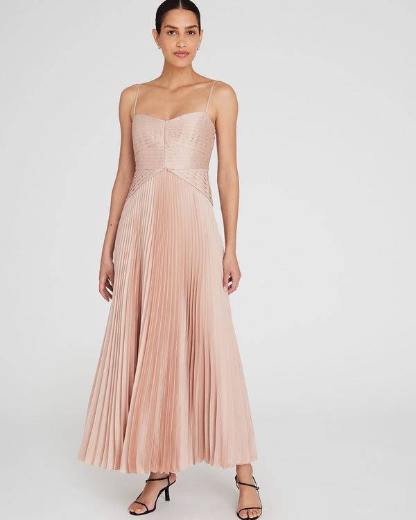 Club Monaco Pleated Occasion Maxi Dress Pink