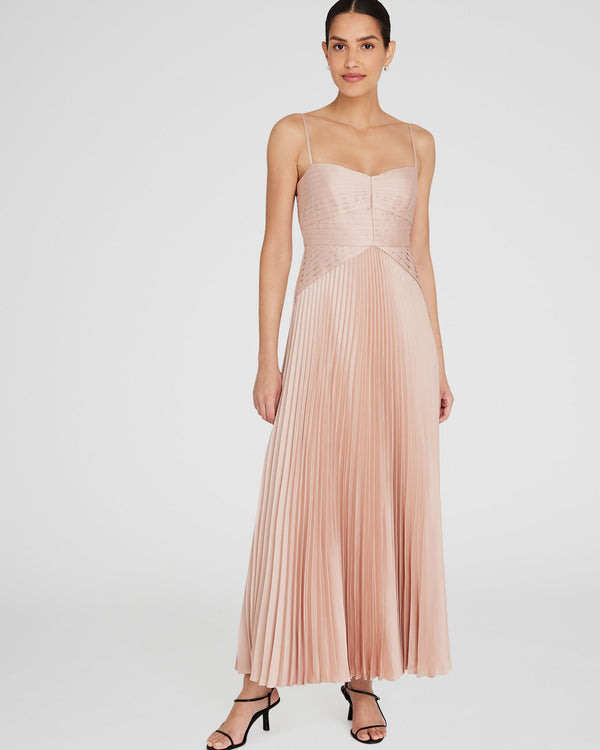 club monaco Pleated Occasion Maxi Dress Pink